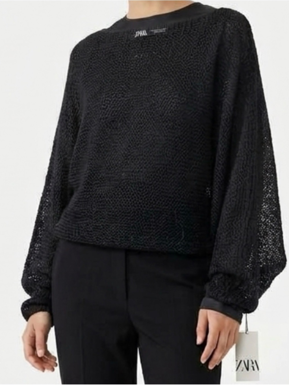 Zara Dark Charcoal Open-Front Knit Shrug